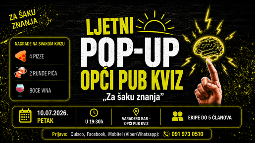 Za šaku znanja - LJETNI OPĆI KVIZ - VARADERO BAR