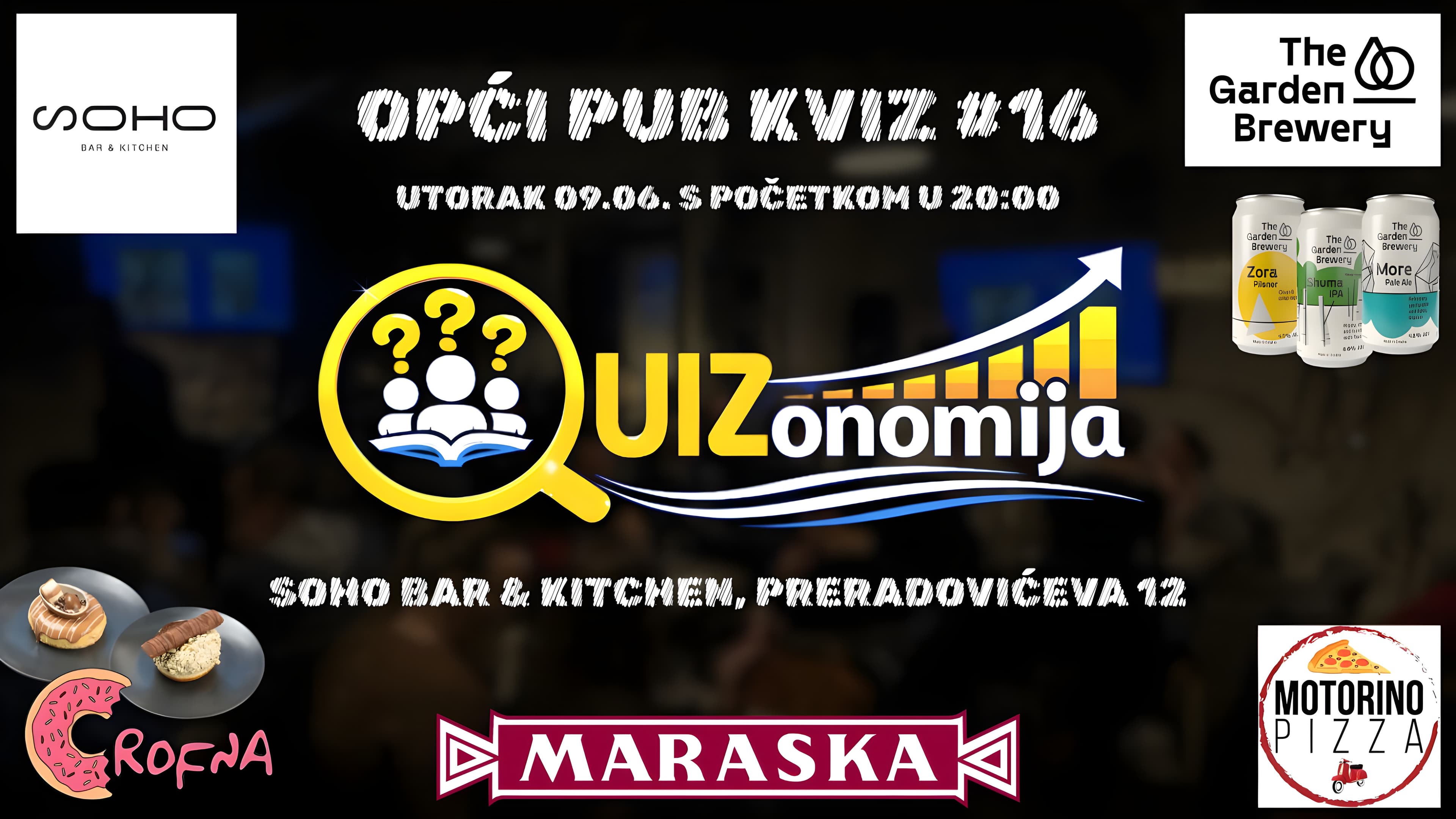 Opći pub kviz by Quizonomija #16 - Soho Bar & Kitchen