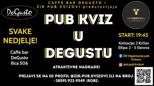 ŽiRov Pub kviz u DeGustu
