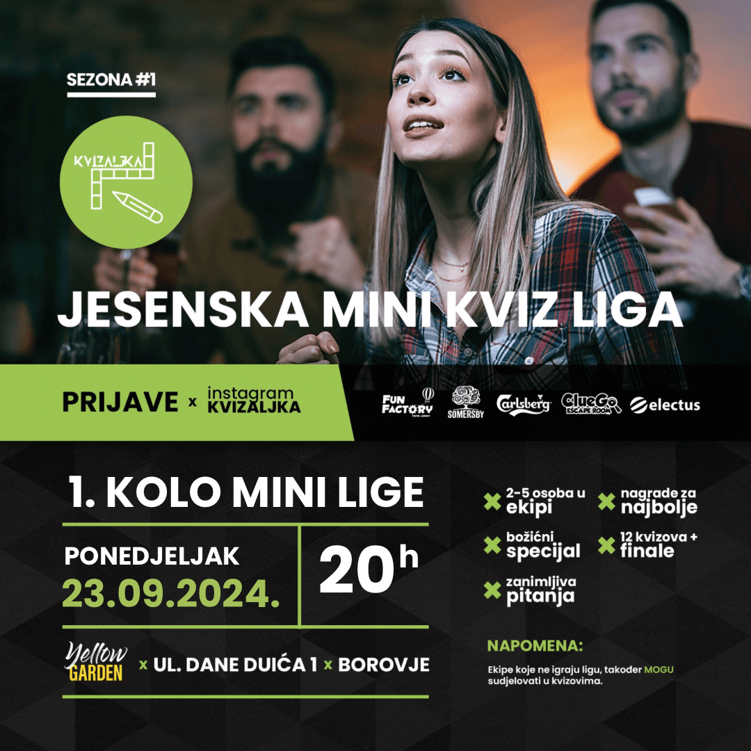 YELLOW GARDEN KVIZ LIGA #1 KOLO