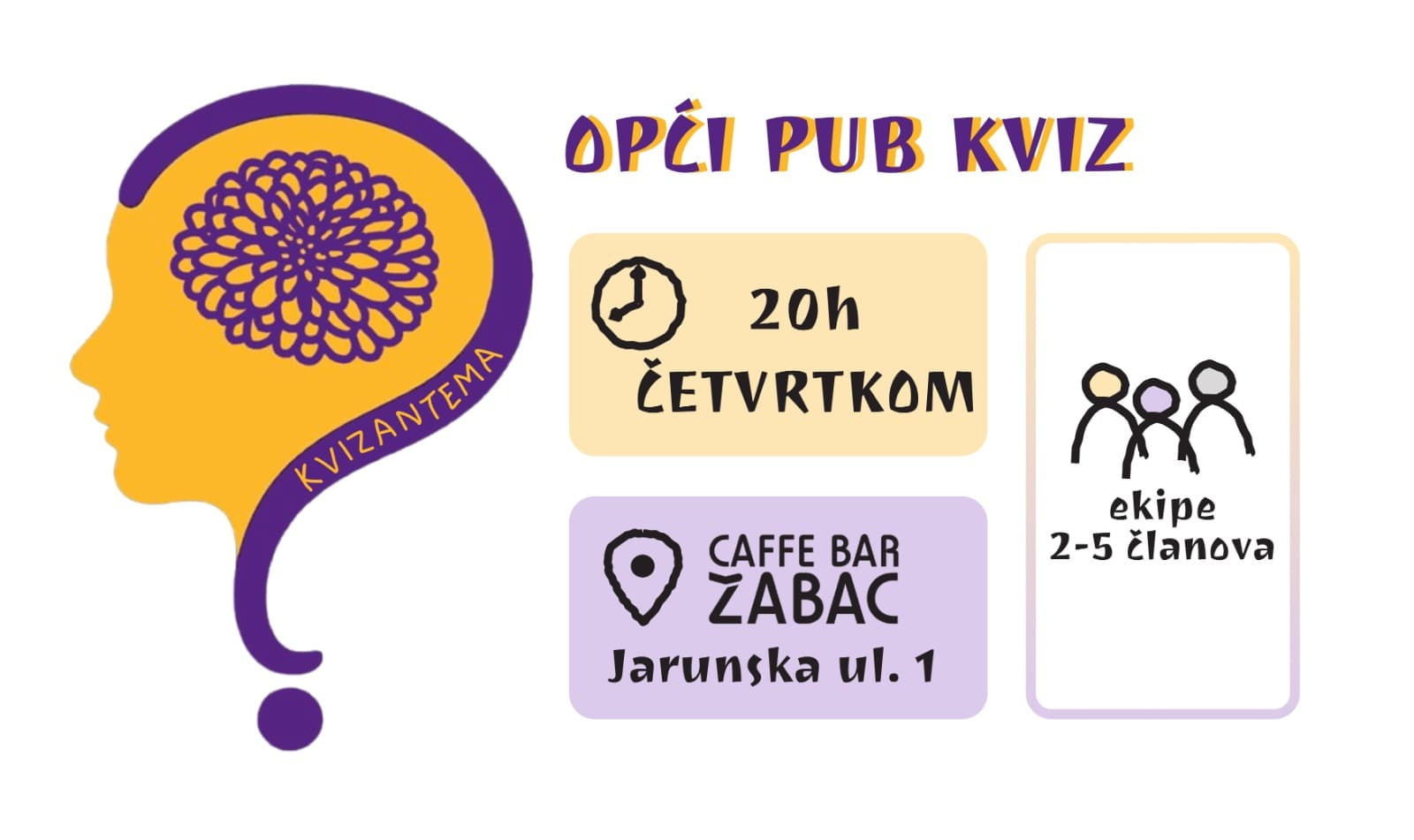 Kvizantema opći pub kviz u Žabcu
