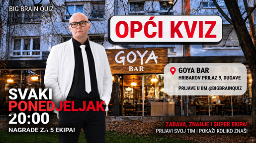BBQ Opći kviz - Goya Dugave, Ponedjeljak