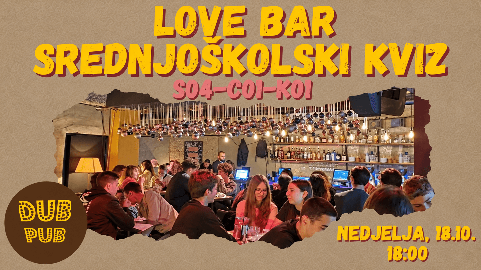 SREDNJOŠKOLSKI DUB PUB KVIZ U LOVE BARU!