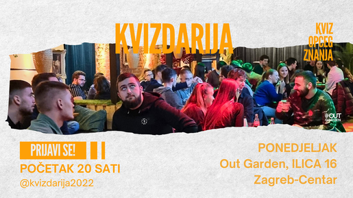 Kvizdarija PONEDJELJKOM u Out Gardenu