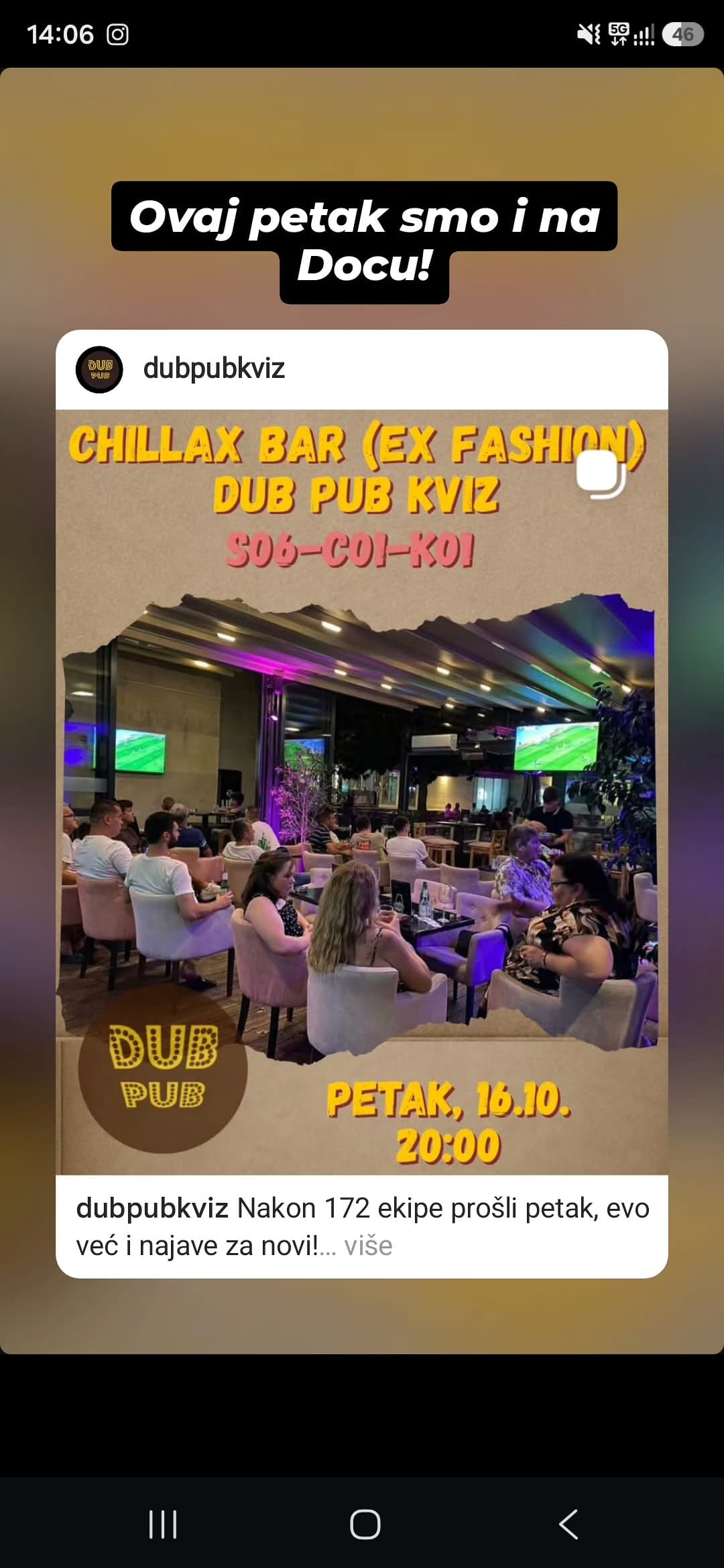 CHILLAX BAR (EX FASHION)- DUB PUB KVIZ