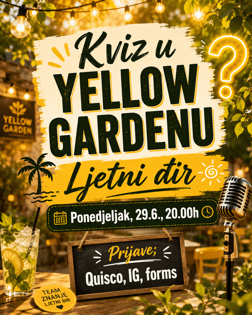KVIZ U YELLOW GARDENU - LJETNI ĐIR