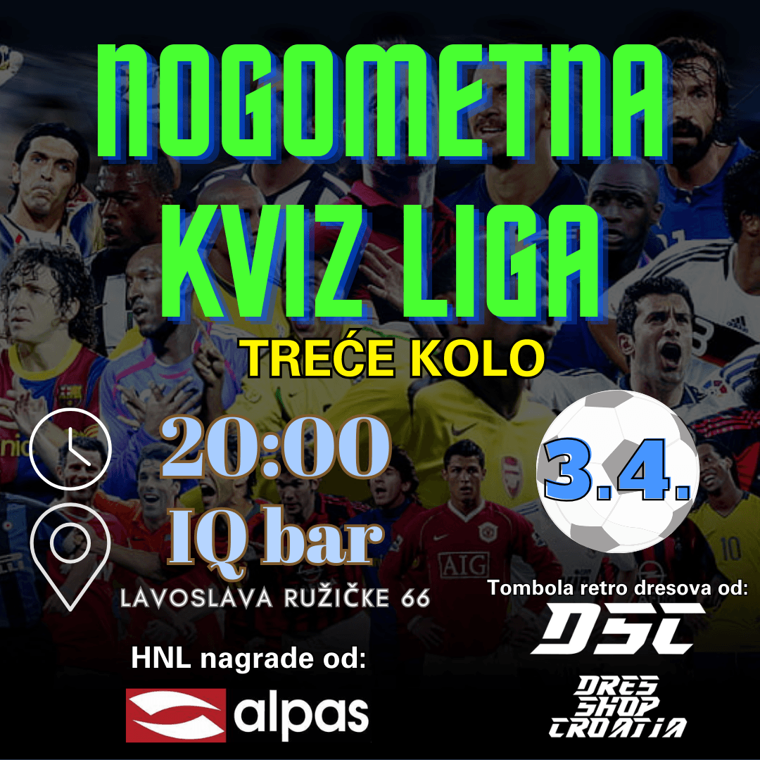 Nogometna kviz liga u IQ baru - treće kolo