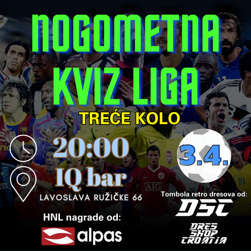 Nogometna kviz liga u IQ baru - treće kolo