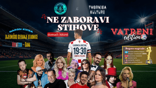 Ne zaboravi stihove kviz u Tvornici kulture 💃🏼🕺🏻🎙️🎶