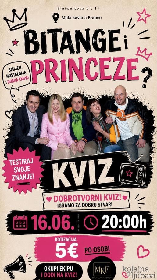 Bitange i Princeze dobrotvorni kviz