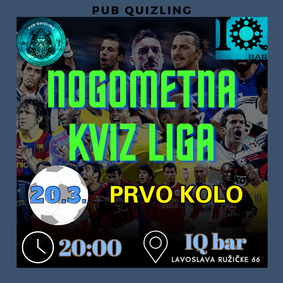 Nogometna kviz liga u IQ baru - prvo kolo