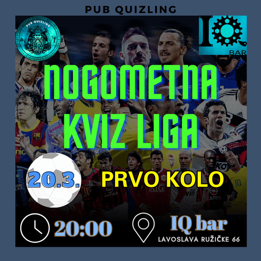 Nogometna kviz liga u IQ baru - prvo kolo