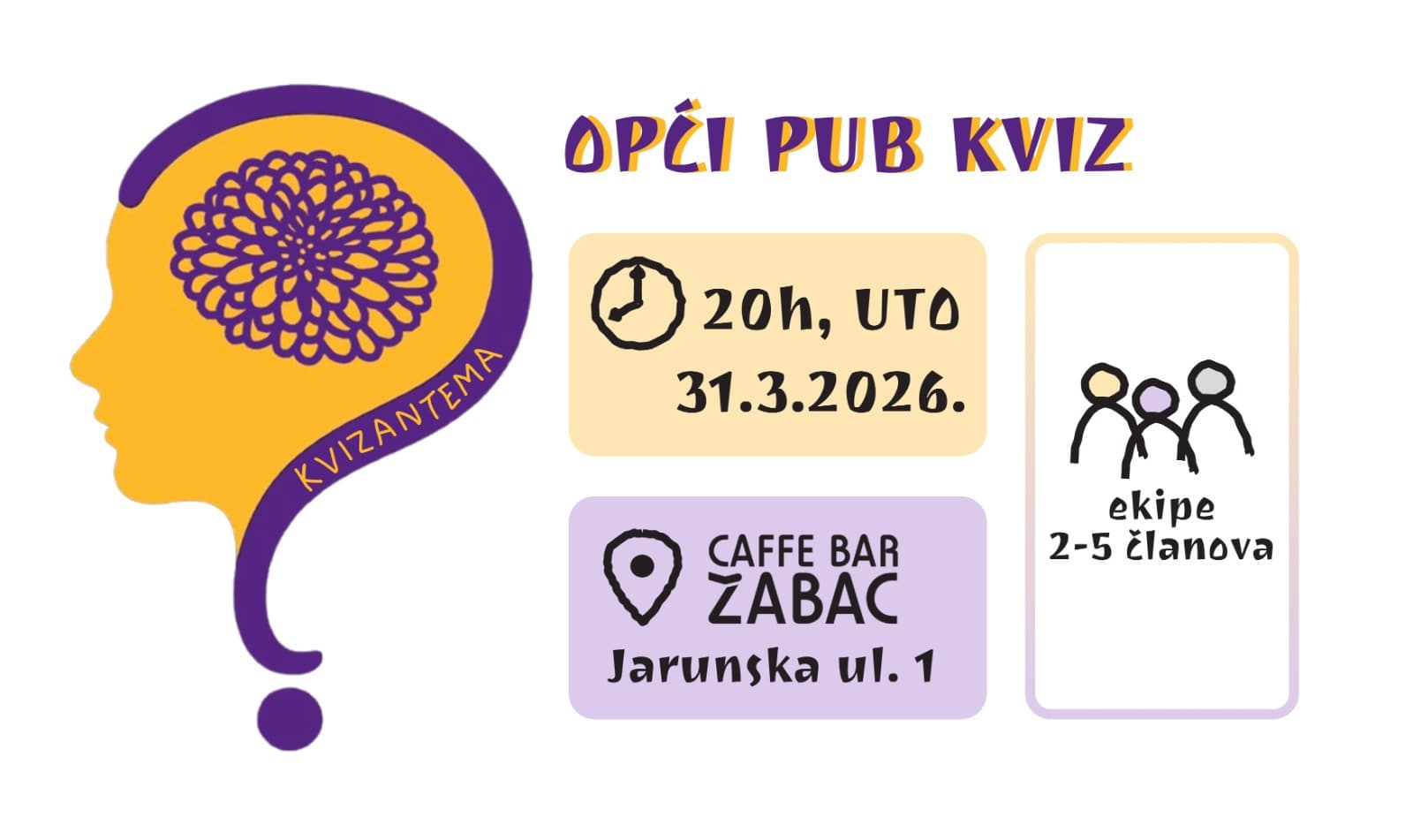 Kvizantema opći pub kviz u Žabcu