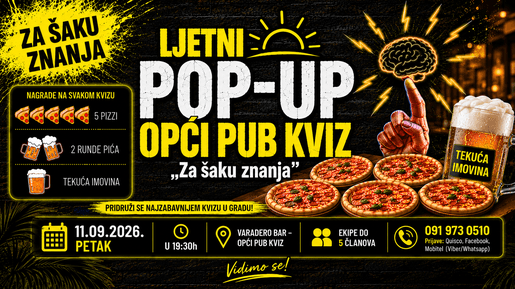 Za šaku znanja - LJETNI OPĆI KVIZ - VARADERO BAR