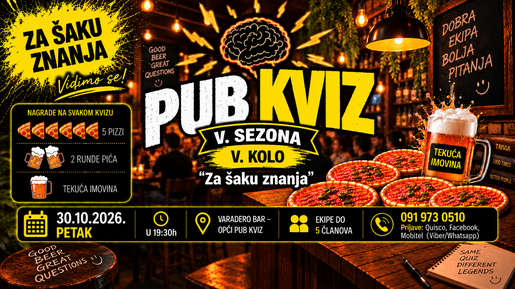Za šaku znanja - JESENSKO ZIMSKI OPĆI PUB QUIZ