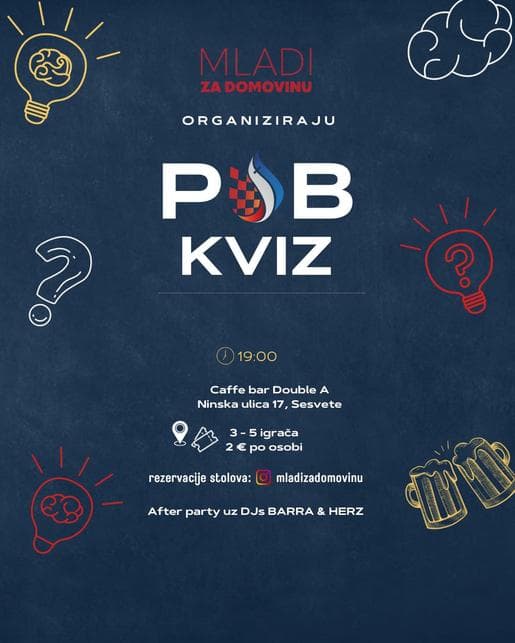 Pub-kviz - Mladi za domovinu