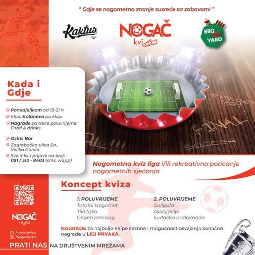 Nogometni kviz (Nogač) u Oziris Baru Velika Gorica