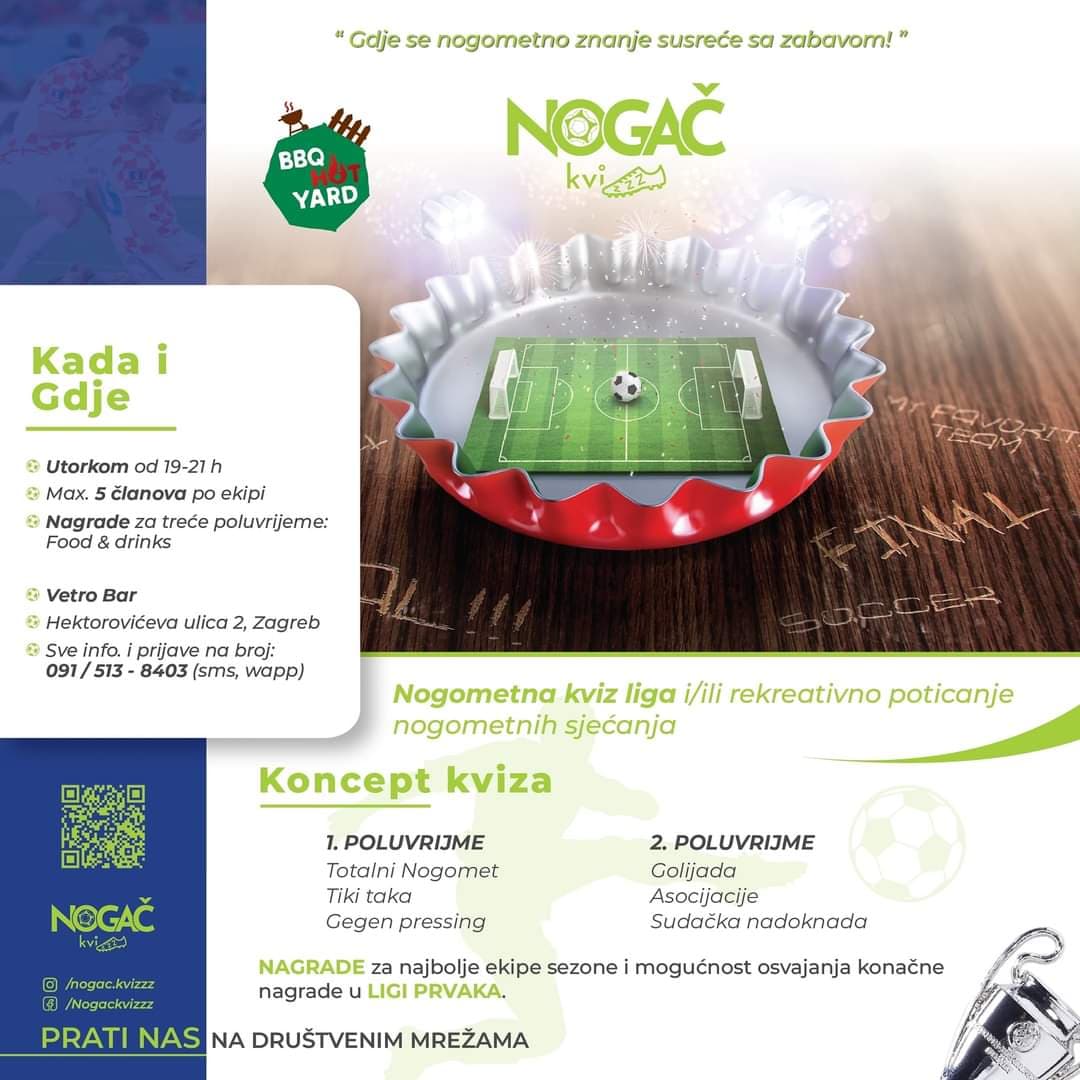 Nogometni kviz (Nogač) u Vetro Baru Zagreb