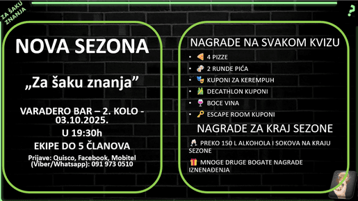 Za šaku znanja - III. SEZONA - 2. KOLO - OPĆI KVIZ