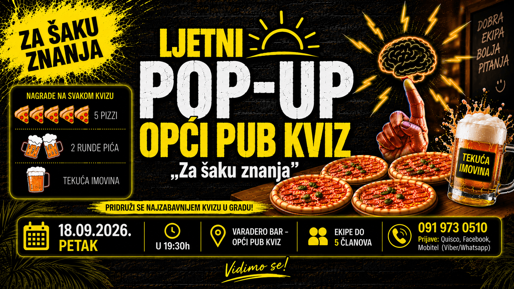 Za šaku znanja - LJETNI OPĆI KVIZ - VARADERO BAR