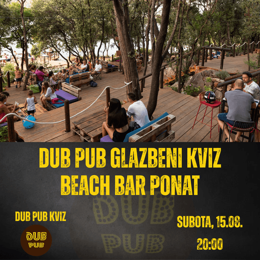 BEACH BAR PONAT- DUB PUB GLAZBENI KVIZ
