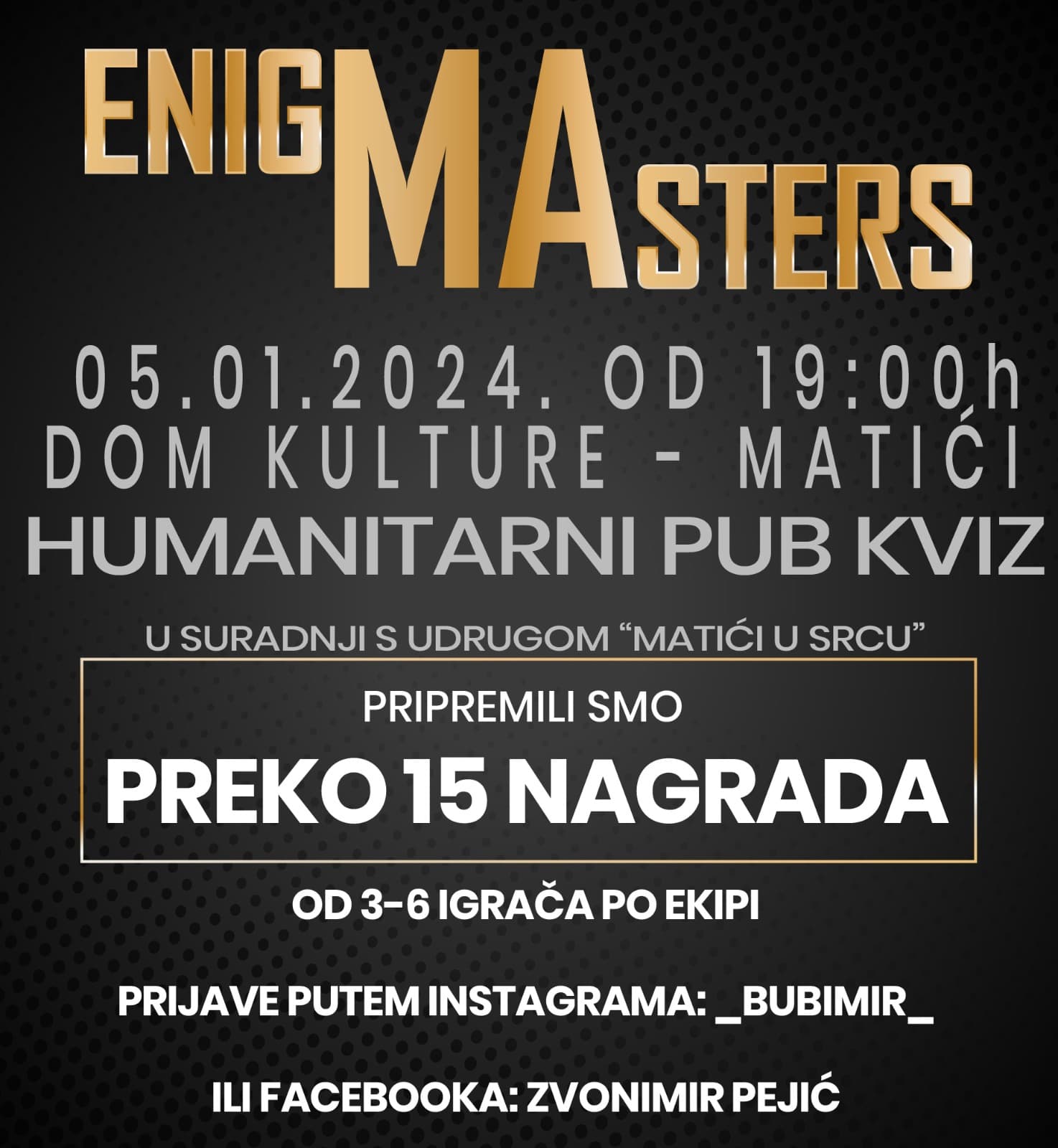 Humanitarni kviz znanja - ENIGmaSTERS