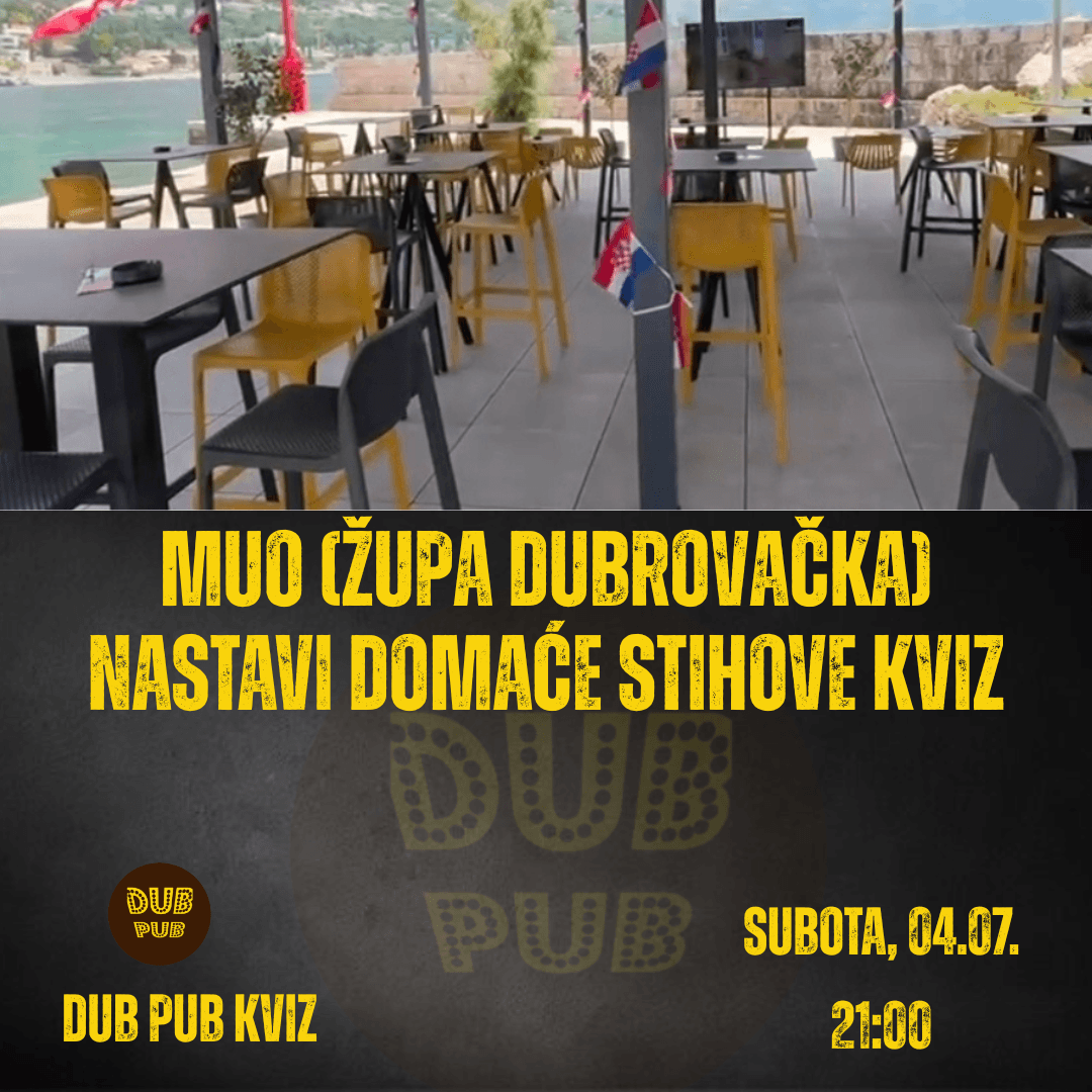 DUB PUB NASTAVI STIHOVE KVIZ