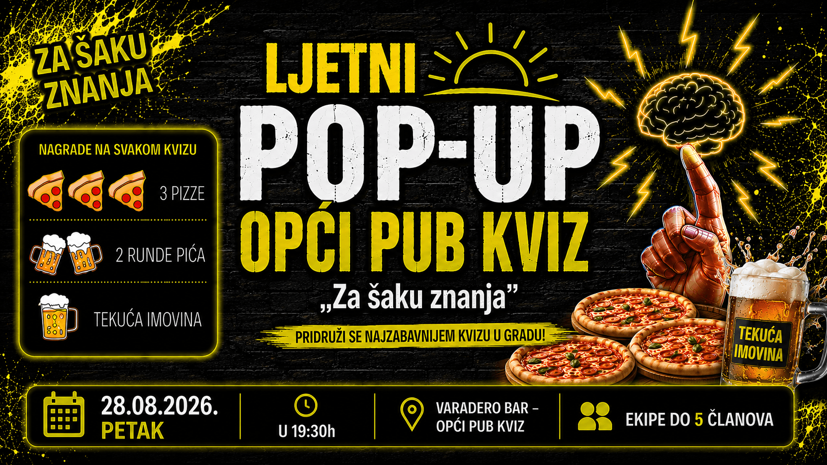 Za šaku znanja - LJETNI OPĆI KVIZ - VARADERO BAR