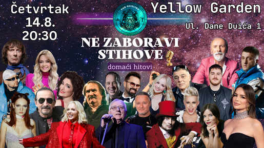 „Ne zaboravi stihove” kviz u Yellow Gardenu 🎙️💃🏼🕺🏻