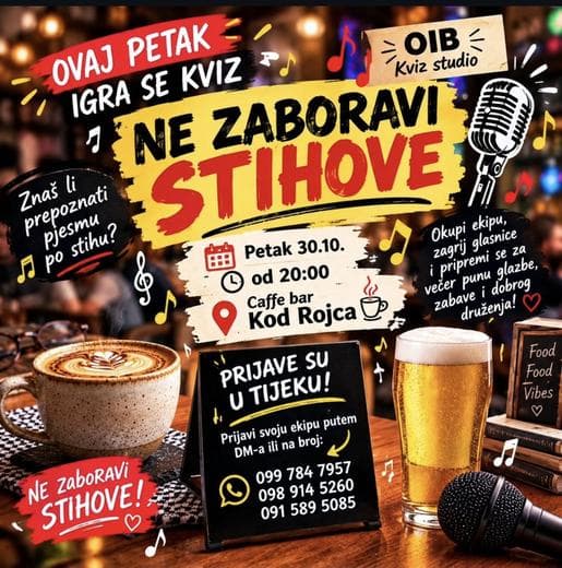 Ne zaboravi stihove kod Rojca