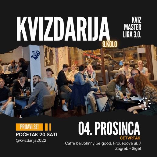 KVIZ MASTER LIGA 2.0. općeg znanja u Caffe bar Johnny be good